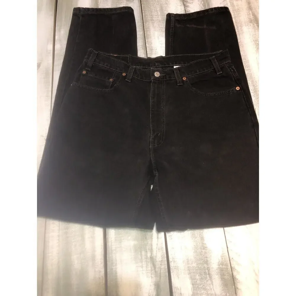 Vintage Levi’s 550 Black Relaxed Fit Denim Jeans Pants Made in Canada Size 36x34